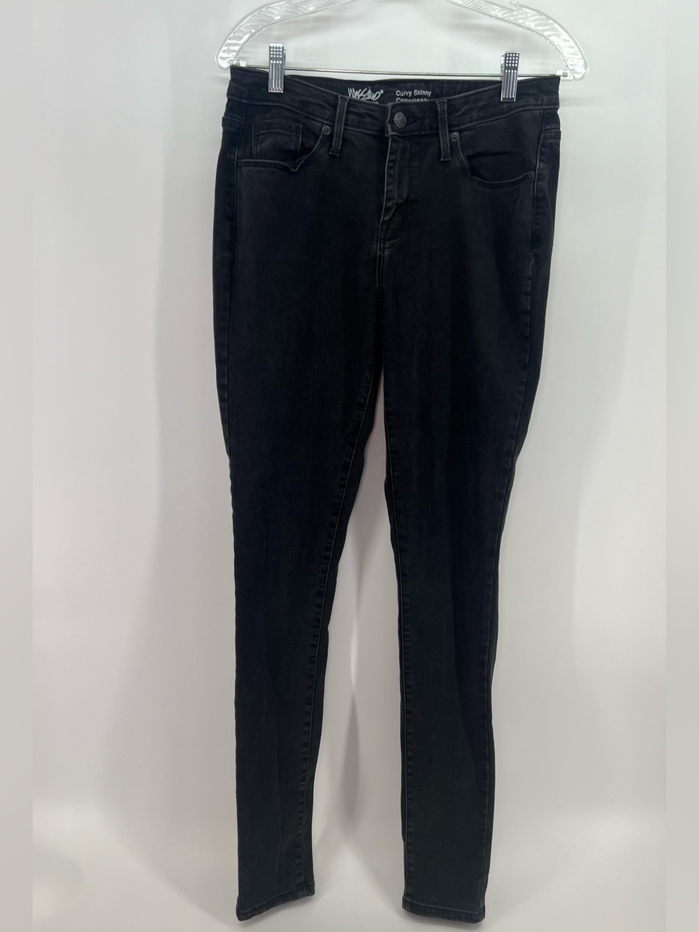 Mossimo Black Curvy Skinny Jeans High Rise Slim Fit 6 or 28 L Long - Picture 5 of 10